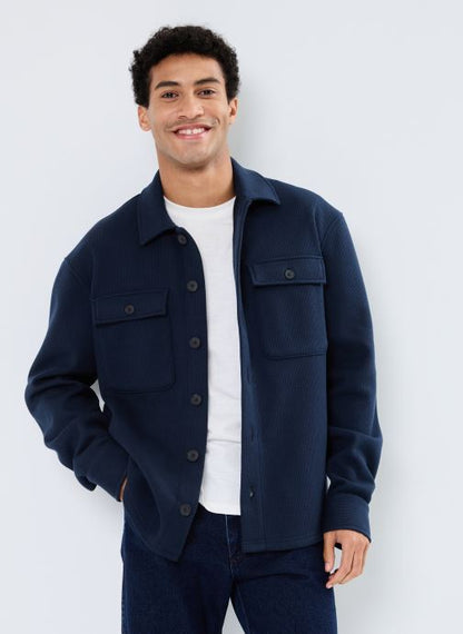 SELECTED HOMME Fleece Overshirt NAVY