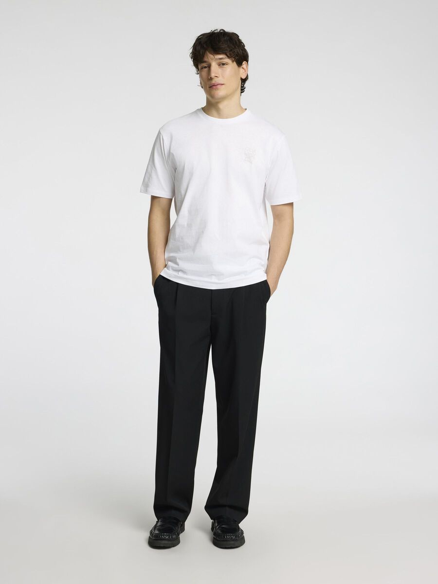 SELECTED HOMME Print T Shirt WHITE