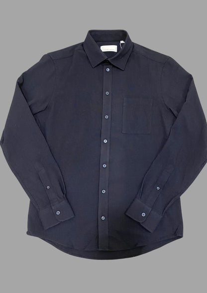 CASUAL FRIDAY Pique Stretch Shirt NAVY