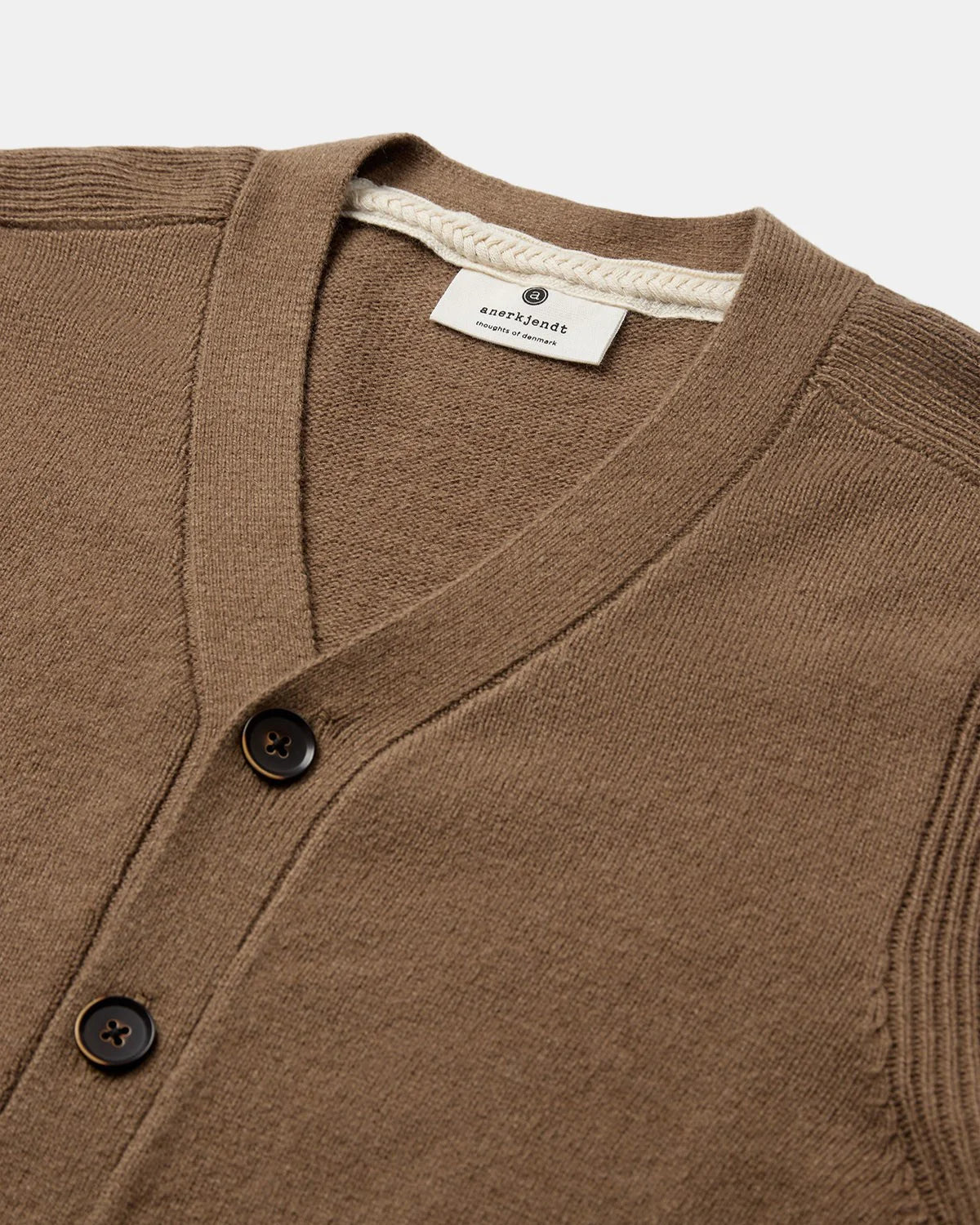 ANERKJENDT Lambswool Cardigan BROWN