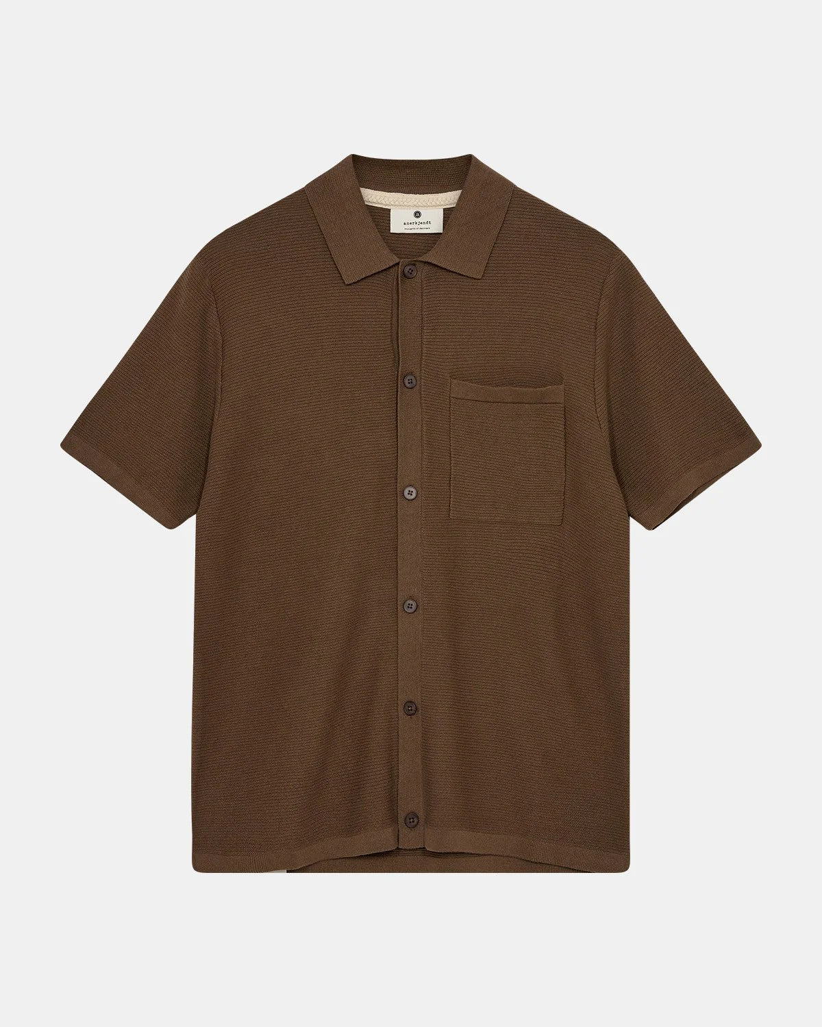 ANERKJENDT SS Knit Shirt BROWN