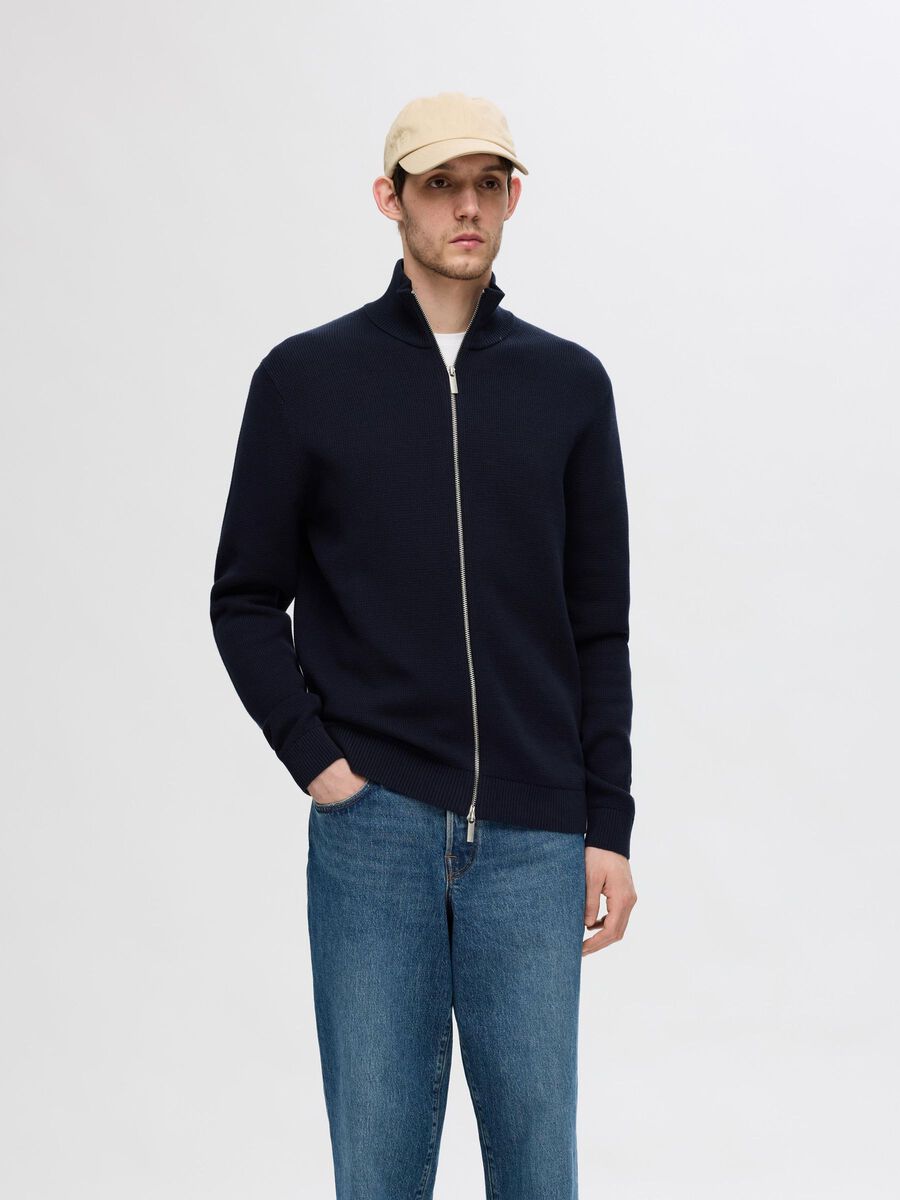 SELECTED HOMME Full Zip Jumper NAVY