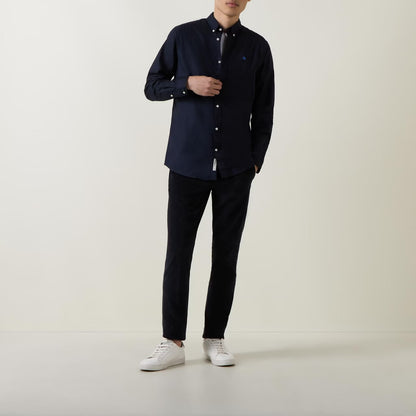 SCOTCH AND SODA Button-Down Cotton Oxford Shirt NAVY