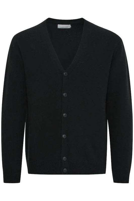 ITALIAN Lambswool Cardigan Dark BLACK