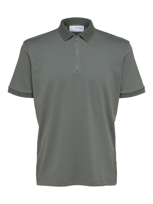 SELECTED HOMME Zip Polo GREEN