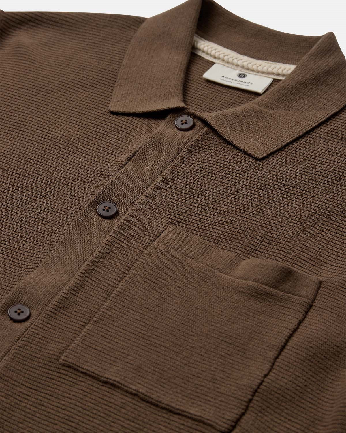 ANERKJENDT SS Knit Shirt BROWN