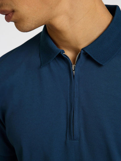 SELECTED HOMME Zip Polo Oceana BLUE