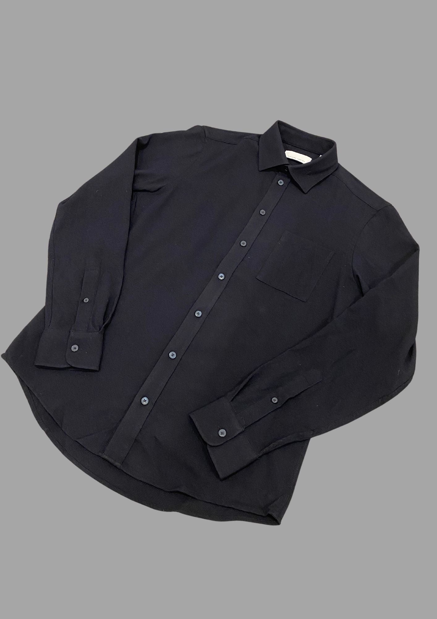 CASUAL FRIDAY Pique Stretch Shirt NAVY