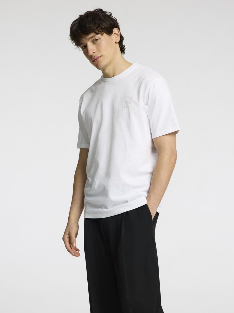 SELECTED HOMME Print T Shirt WHITE