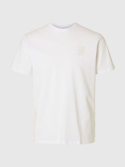 SELECTED HOMME Print T Shirt WHITE