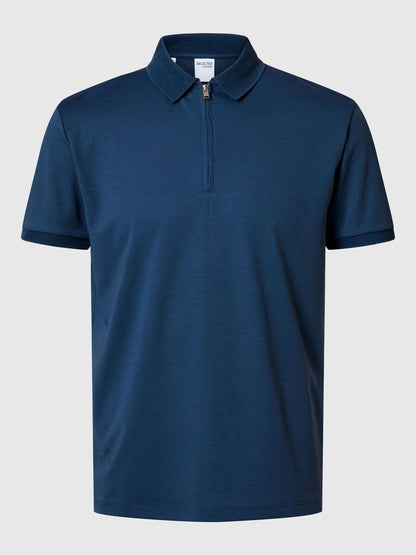 SELECTED HOMME Zip Polo Oceana BLUE