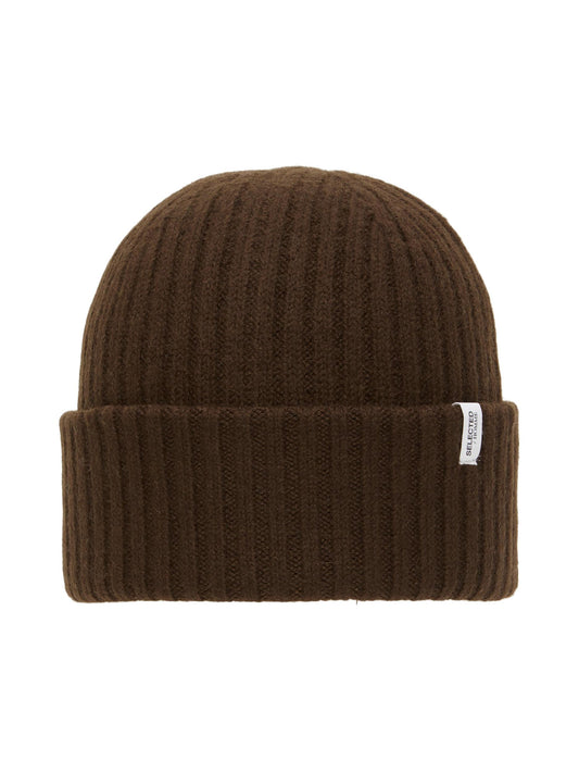 SELECTED HOMME Wool Beanie Brown