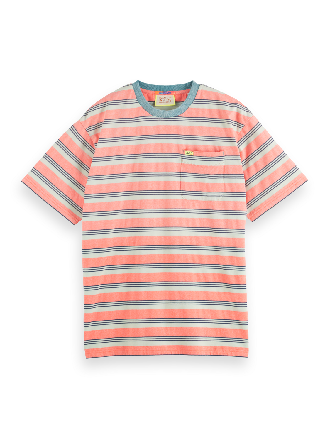 SCOTCH AND SODA T Shirt Stripe CORAL