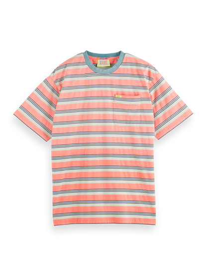 SCOTCH AND SODA T Shirt Stripe CORAL