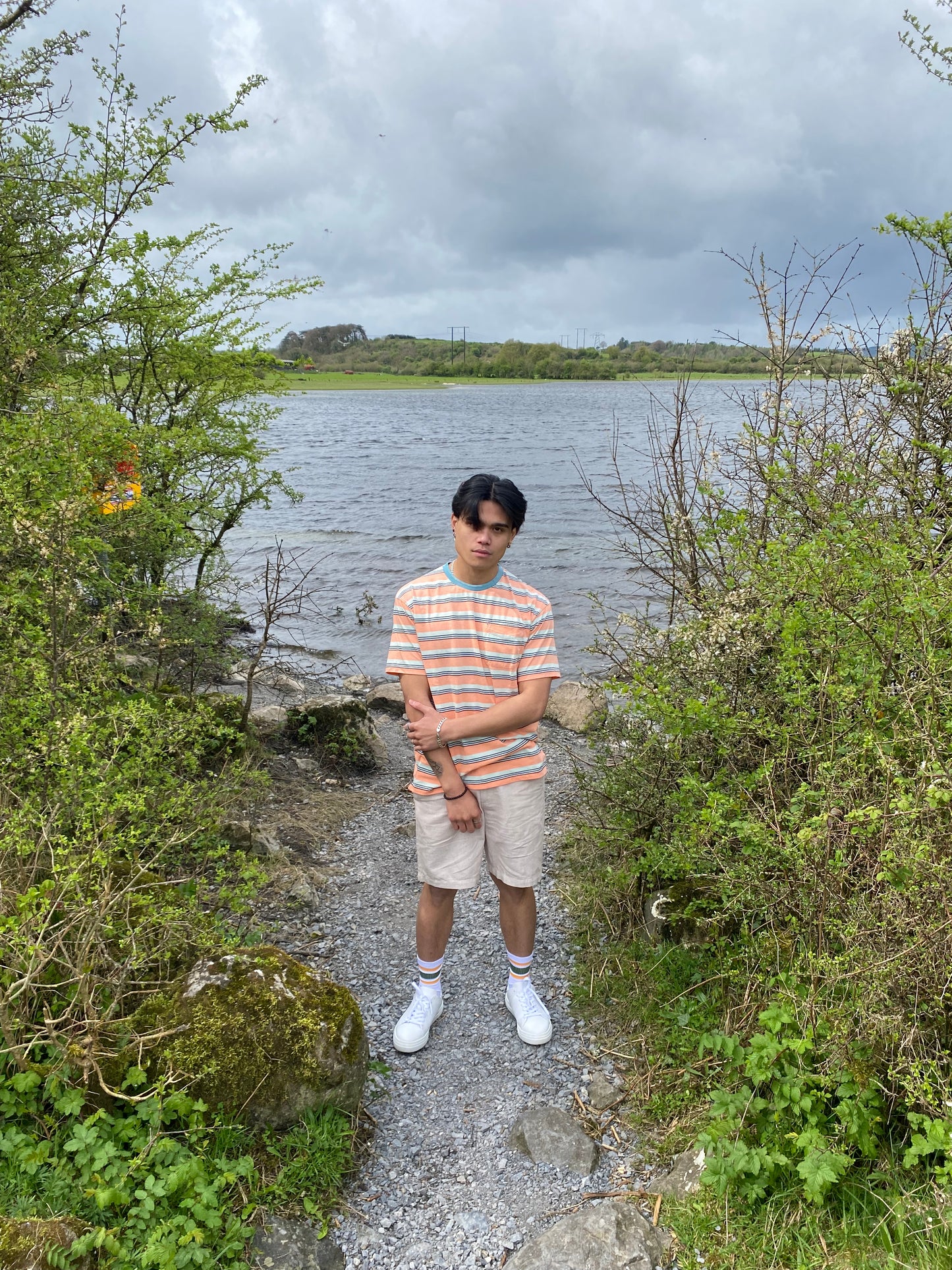 SCOTCH AND SODA T Shirt Stripe CORAL