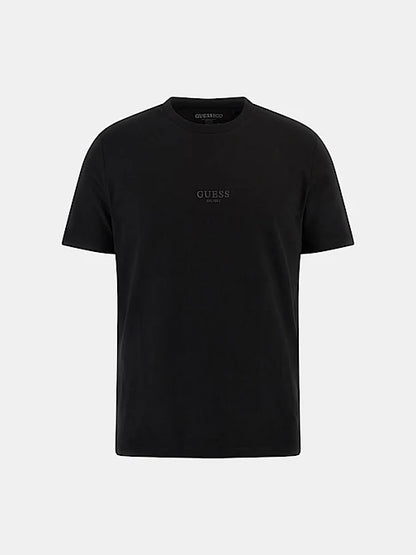Guess Raised Text logo T-Shirt Black