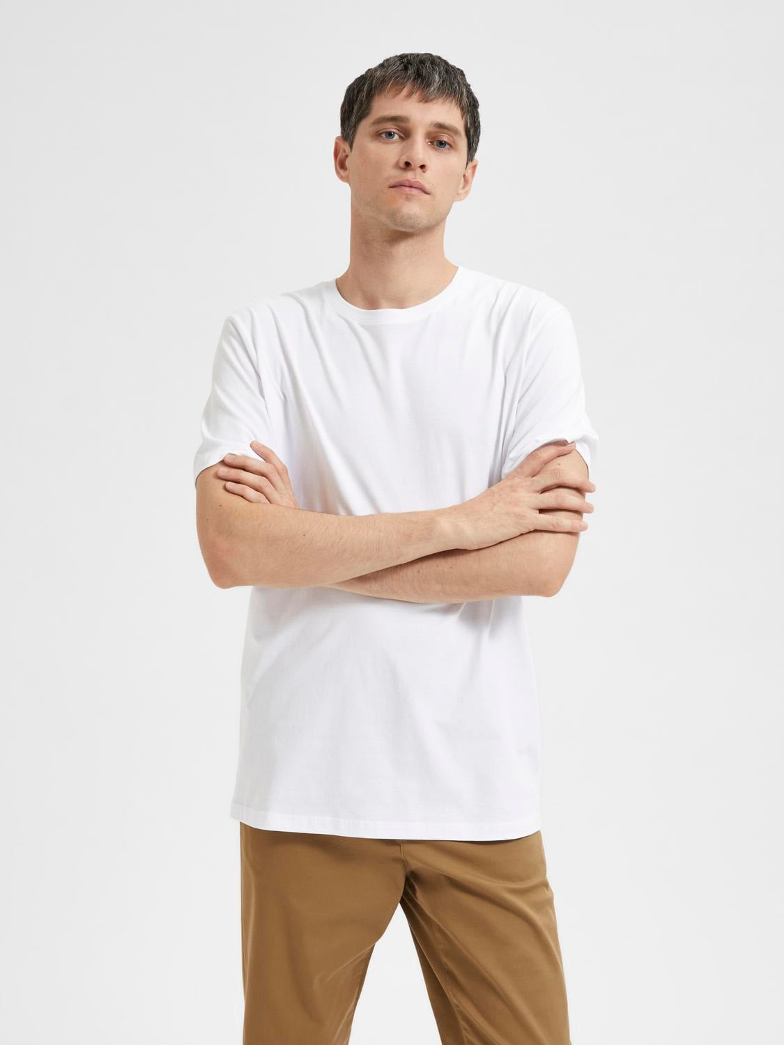 SELECTED HOMME Basic T-Shirt WHITE